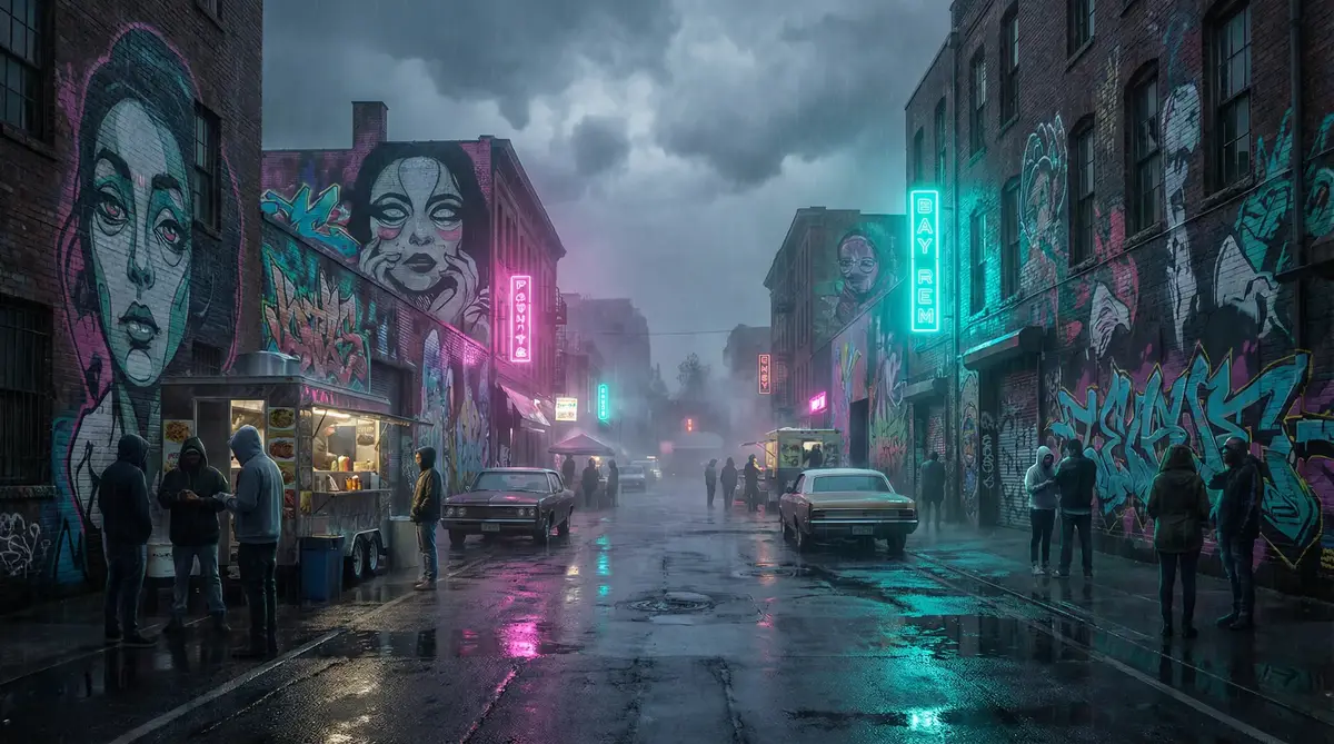 日本黄在免 - 雨夜壁画街